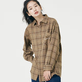 レイラフラフチェックシャツ / Layla endless love Fluff Mood Check shirt S24 Brown (6550275227766)