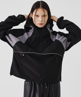 ANORAK TWO-TONE HOODIE (BLACK)