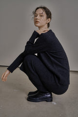 ウール Vニット/WOOL V-KNIT_CHARCOAL
