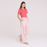 ツータックコットンワイドパンツ / TWOTUCK COTTON WIDE PANTS (PINK)