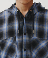 CHECK SHIRT HOODIE (BLUE)