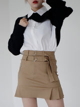 ダブルベルトミニスカート / Double Belt Mini Skirt (3color)