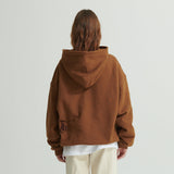 WHATTHE 3D ロゴ刺繍パーカー/WHATTHE 3D Logo Embroidered Hoodie (Heavy Sweat) Brown