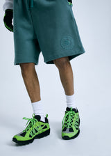 EMBLEM EMBROIDERRY SWEAT SHORTS_GREEN