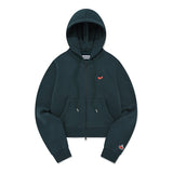 スモールチェリークロップフーディージップアップ／SMALL CHERRY CROP HOODIE ZIP UP [DARK GREEN]