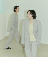 UNISEX PINTUCK STITCH WIDE PANTS M - LIGHT BEIGE (6689417560182)