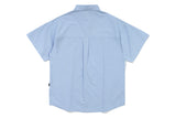 リーセントロゴストライプハーフシャツ/RECENT LOGO HALF SHIRT_SKY BLUE