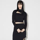 Layered Wrap Bolero Set [BLACK] (6638356004982)