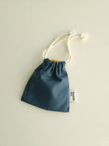 Two tone string pouch - teal blue S