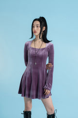 ロマンチックベルベットフレアドレス/Romantic Velvet Flare Dress (4397425623158)