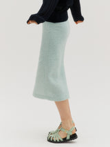 Tweed back slit skirt - Mint (6682467008630)