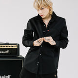 オーバーフィットコットンシャツ/OVERFIT COTTON SHIRTS-BLACK