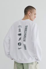 マルチロゴクルーネック / BSR2223FWPO073 MULTI LOGO CREWNECK WHITE