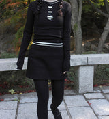 ribbon long sleeve T-shirt (4colors)