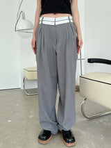 オビカラーマッチングスラックス / Obi color matching slacks (2color)