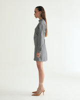 MOCK NECK STRING MINI ONEPIECE - HOUND TOOTH BLACK (6635994906742)