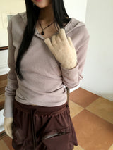 [5color] chewing long finger gloves