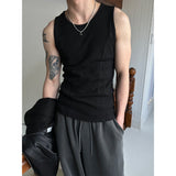 [MUSCLE FIT] Double cutting sleeveless(3color)
