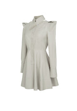VEGAN LEATHER FLARED DRESS (6683372617846)