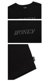 ハニー ロゴ ホットフィックス クロップ T / CHARMS HONEY LOGO HOTFIX CROP T BK