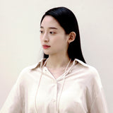 [single earring]14K gold rectangle one-touch earring (6680494145654)