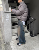 ウェストVTGワイドデニムパンツ