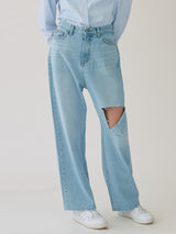(PT-22149)WIDE DESTROYED DENIM PANTS BLUE (6672984178806)