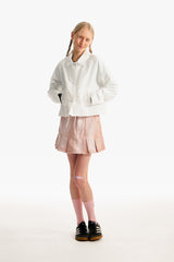 チェリーセミクロップウオウブンジャケット／CHERRY SEMI CROP WOVEN JACKET [WHITE]
