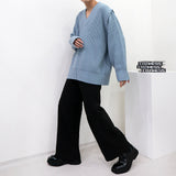SK オーバサイズフィットショルダーボタンニット/SK Oversized Fit Shoulder Button Knitwear (4 colors)