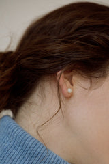 [14K] Essential Pearl Earrings (6mm)