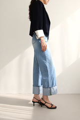 マリーンロールアップジーンズ / MARINE ROLL-UP JEANS / WIDE DENIM PANTS