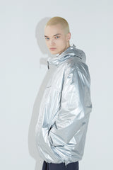 ラウンドラインフーデッドジャケット/BSR2223FWJK044 ROUND LINE HOODED JACKET SILVER