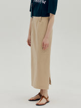 ステッチHラインロングスカート / Stich H-line long skirt - Beige