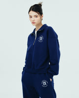 ROMAN TYPO LOGO HALF ZIPUP-NAVY (6680876220534)