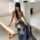 Prua Washing Denim Long Skirt