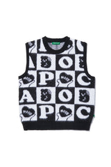 Hope Checker-Board Knit Vest_Black (6678732931190)