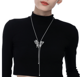 [IVE Ray, Aespa NingNing, Yena Pick!] Unique Butterfly Onyx Long Necklace