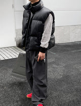 No.0478 leather padding string VEST