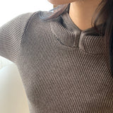 Conet ribbed slim fit inner long sleeve hoodie sweatshirt