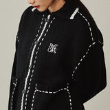 ハンドスティッチニットカーディガン/HAND STITCH KNIT CARDIGAN_BLACK