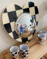 Heart Acrylic Convex Mirror (Checkerboard)