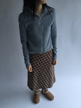 Turtleneck ribbed zip-up