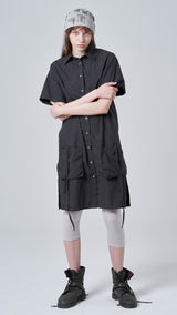 Pocket long shirt_charcoal (6698468311158)