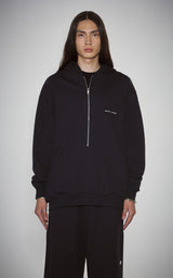  HAIF-ZIP HOODIE (LONG)_NAVY