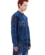 BIKER DENIM ZIP JACKET (BLUE)