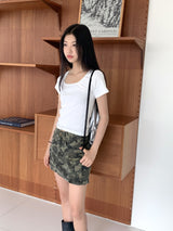 [MADE] ディアベーシックリブドスクエアネック半袖Tシャツ