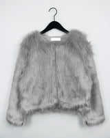 フラミンゴクロップファージャケット/Flamingo Crop Fur Jacket (3color)