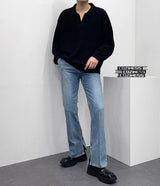 ハッチカラーニットウェア/SK Hacchi Collar Knitwear (4 colors)