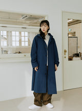 ロングフードジコート / unisex long hood coat blue navy