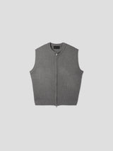 ラウンドジップアップニットベスト / Round zip-up knit vest 3color